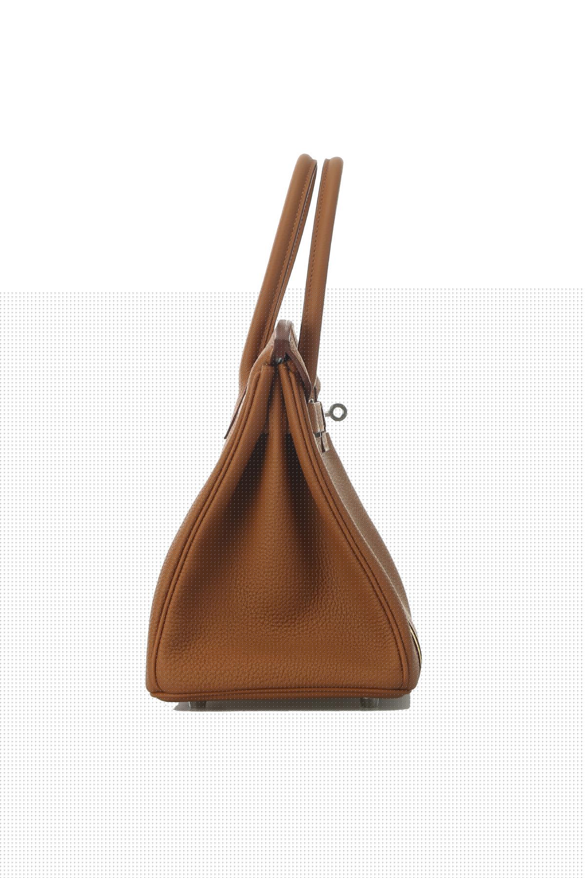 HERMÈS BIRKIN 30 TOGO LEATHER GOLDEN BROWN WITH AMBER YELLOW AND SILVER BUCKLE BAG H028365CC04 (30*22*15cm)